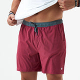 Burlebo 7" Athletic Short - Cardinal - Topo Desert Camo Liner