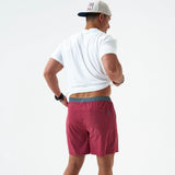 Burlebo 7" Athletic Short - Cardinal - Topo Desert Camo Liner