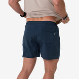 Burlebo 7" Athletic Short - Heather Navy - American Flag Liner