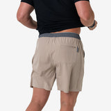 Burlebo 7" Athletic Short - Heather Khaki - Venado Camo Liner