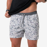 Burlebo 7" Athletic Short - White Camo - Grey Liner