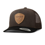 ARIAT MENS SNAP BACK PU PATCH FABRIC BROWN