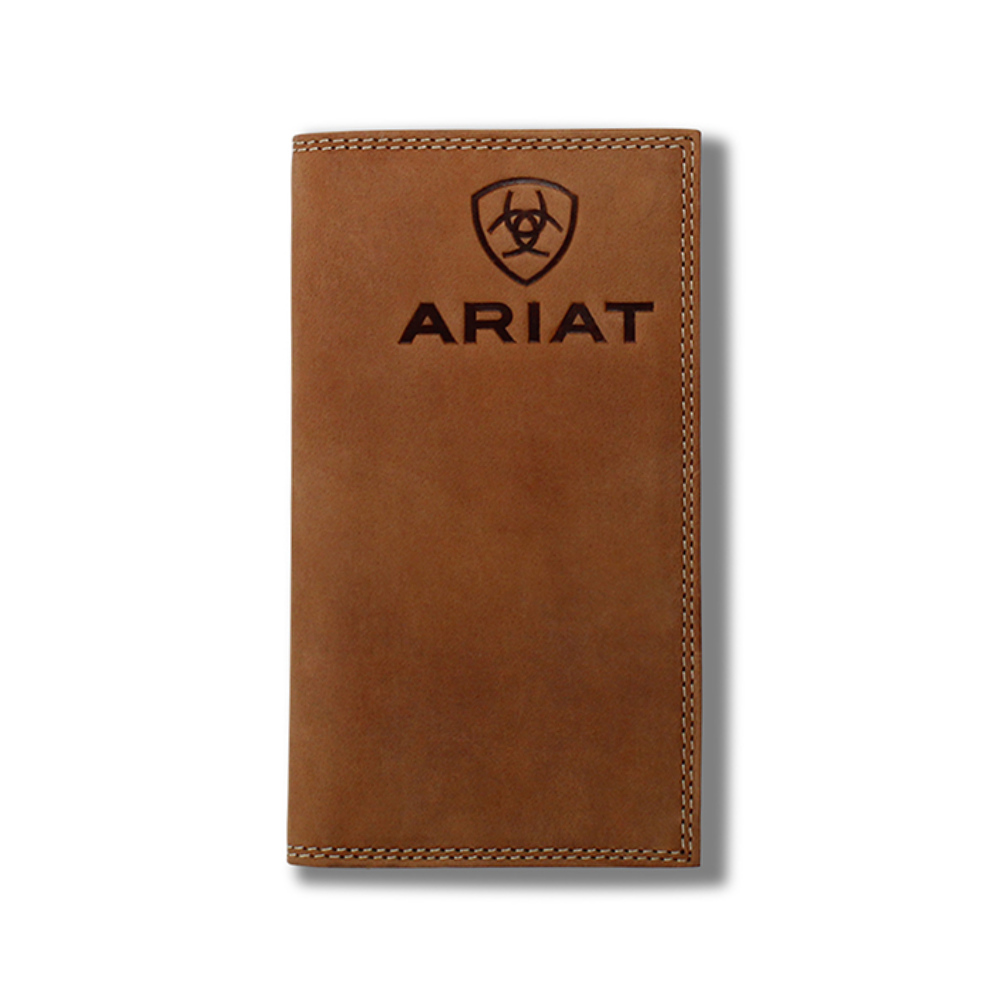 ARIAT MENS RODEO WALLET EMBOSSED LOGO - MEDIUM BROWN