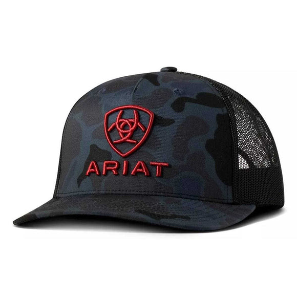 ARIAT MENS CAP R112 SNAPBACK CAMO 3D EMBROIDERED LOGO NAVY
