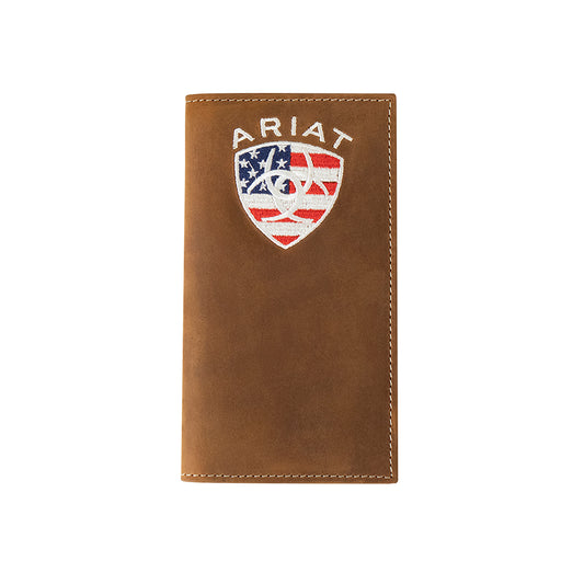 ARIAT RODEO WALLET AMERICAN FLAG AGED BARK