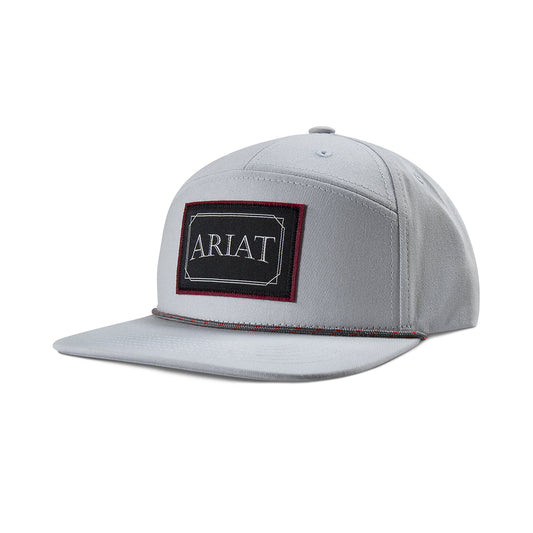 ARIAT MENS SNAP BACK 7PANEL PATCH BRIM ROPE GREY