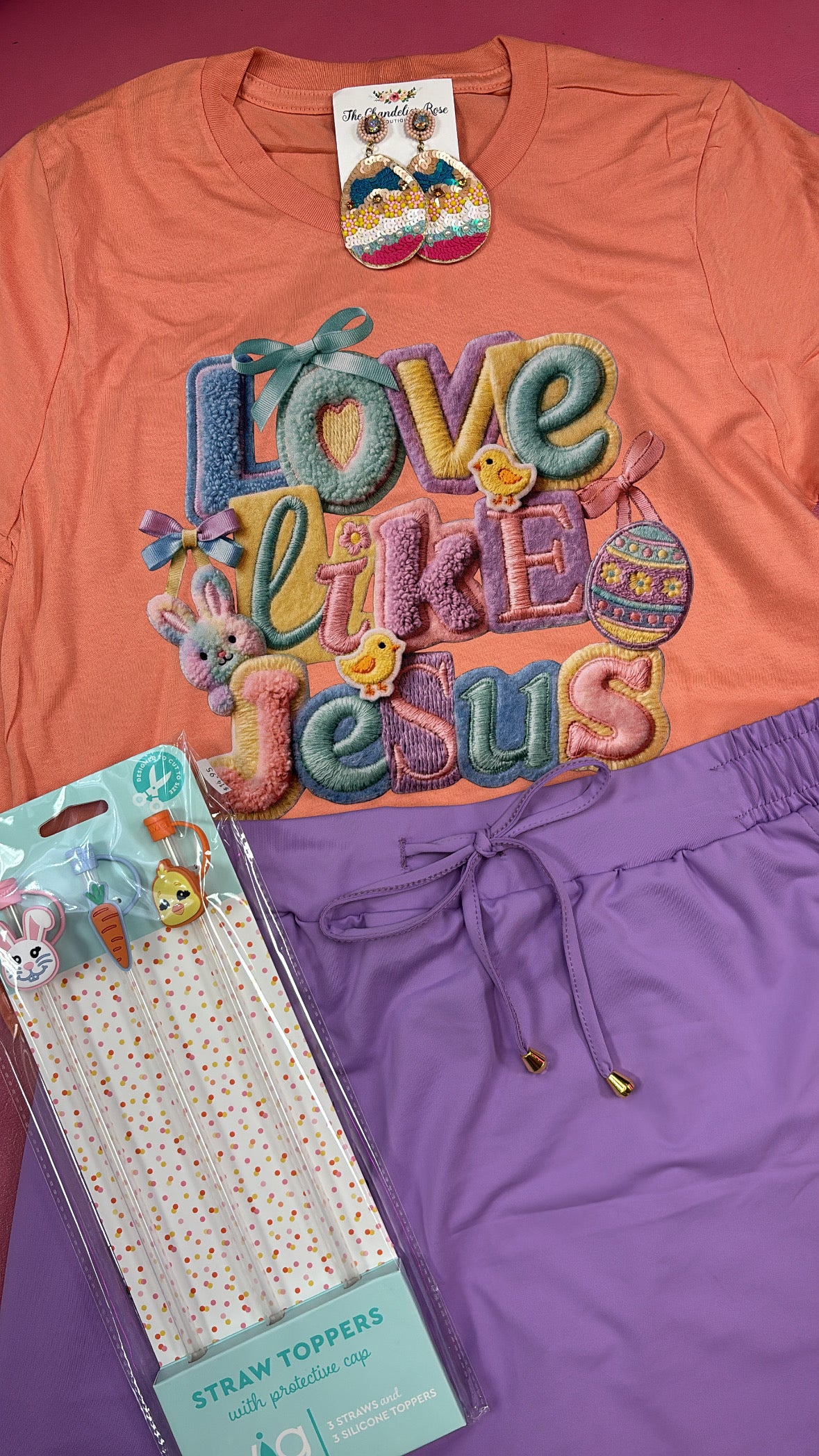 LOVE LIKE JESUS EASTER TEE - PEACH