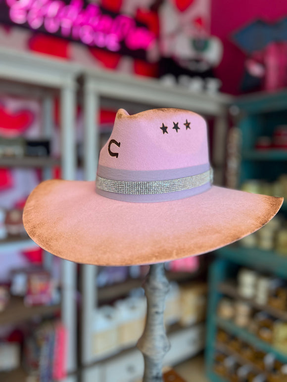 CHARLIE 1 HORSE CUSTOM SMALL PINK HIGHWAY WAVY FELT