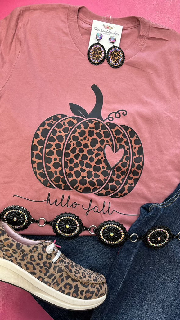 HELLO FALL PUMPKIN TEE - MAUVE