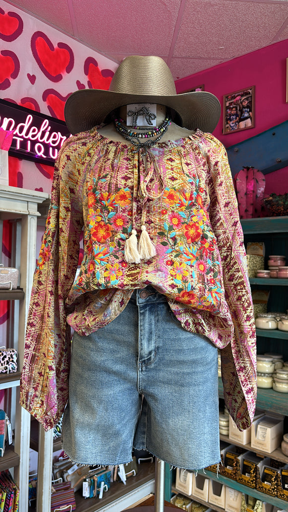 TUNIC LONG SLEEVES EMBROIDERY TOP
