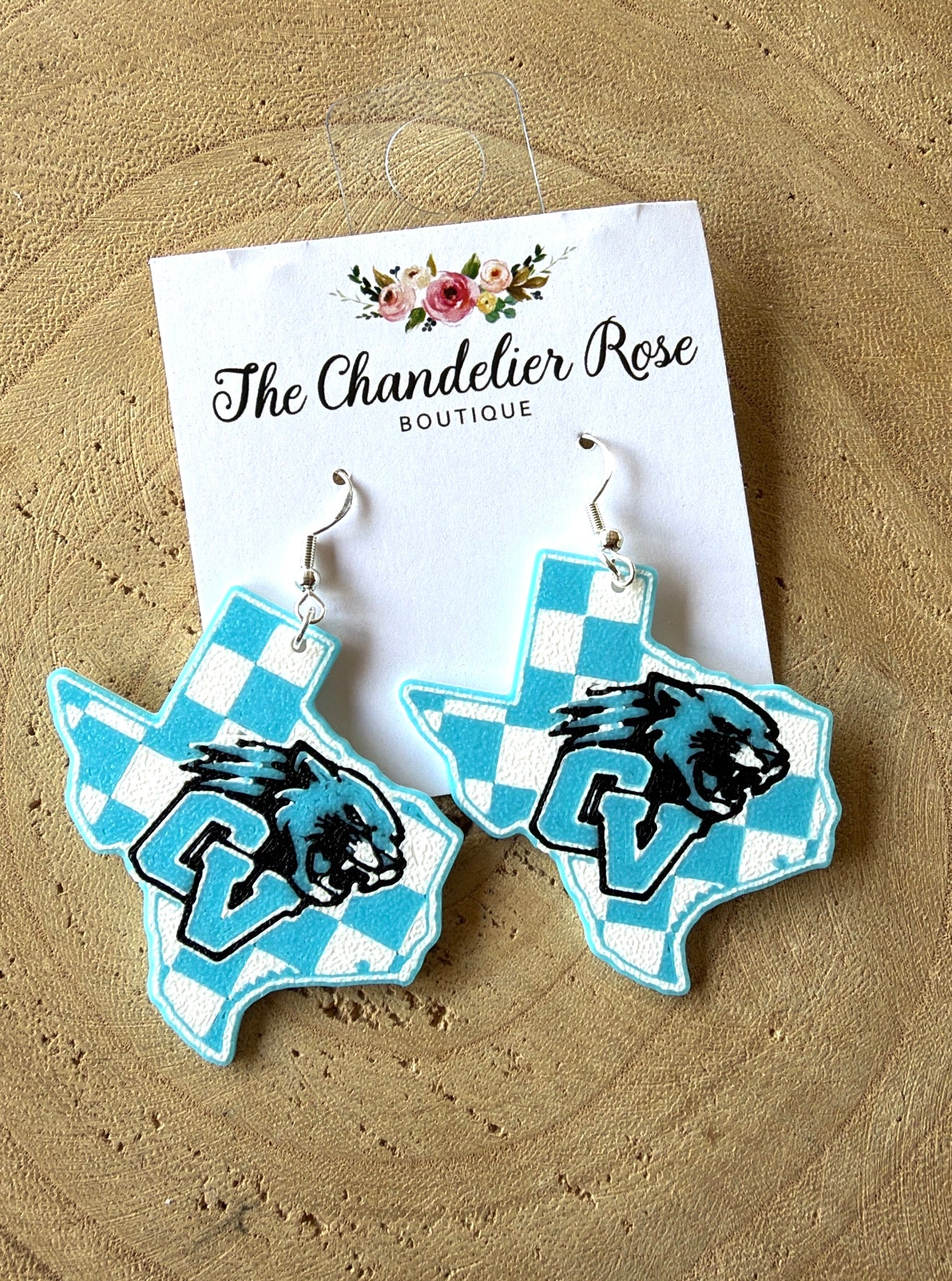 Creek View Cougars Checkered Earrings