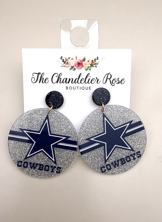 Star on Circle Earrings
