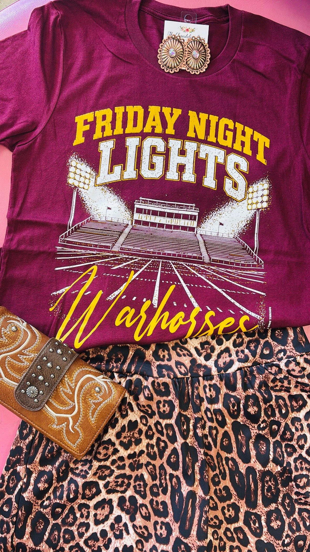 WARHORSES FRIDAY NIGHT LIGHTS TEE - MAROON