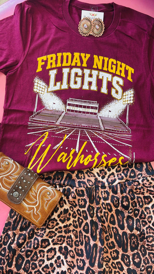 WARHORSES FRIDAY NIGHT LIGHTS TEE - MAROON