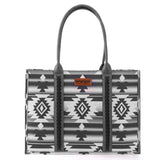 WRANGLER SOUTHWESTERN PATTERN DUAL SIDED BLACK WIDE TOTE