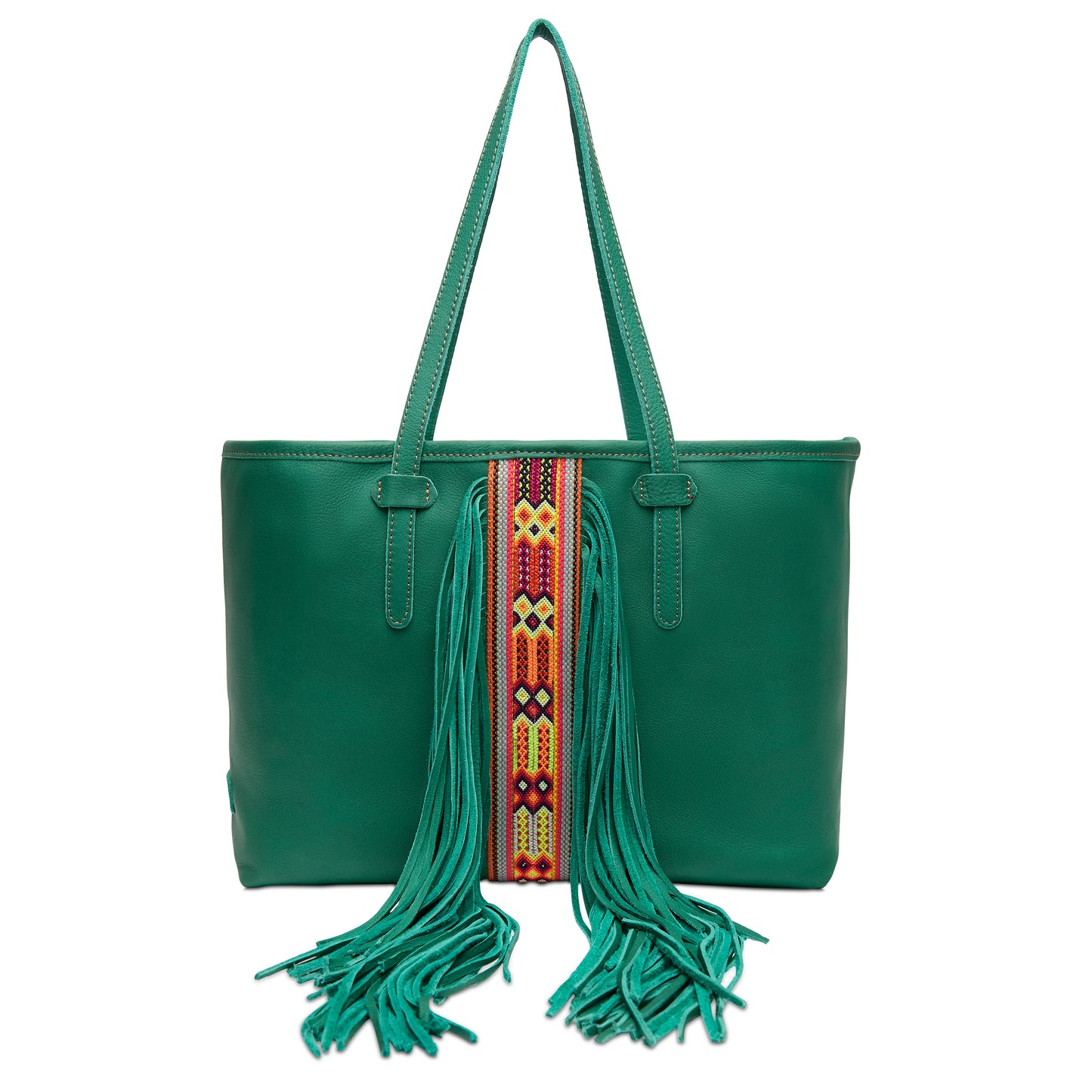 CONSUELA TEAL BREEZY FRINGE TOTE