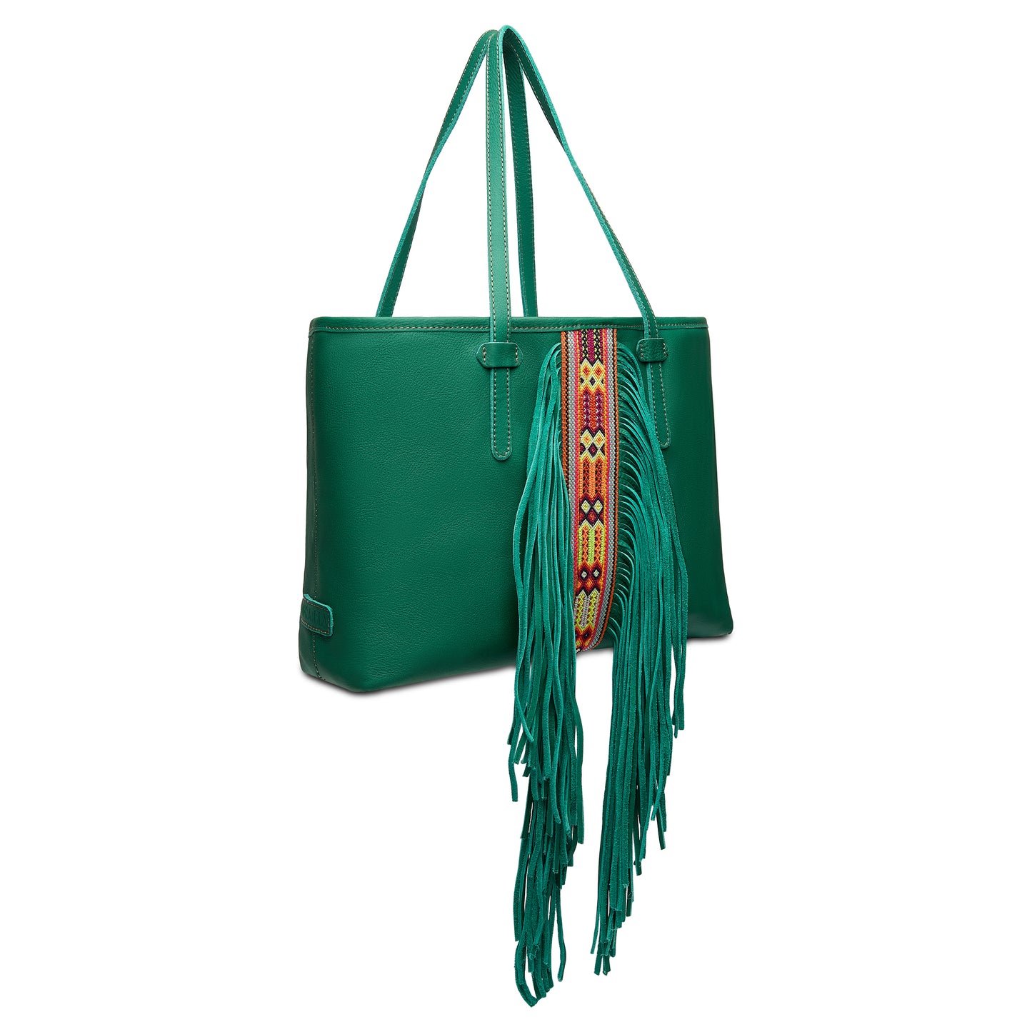 CONSUELA TEAL BREEZY FRINGE TOTE