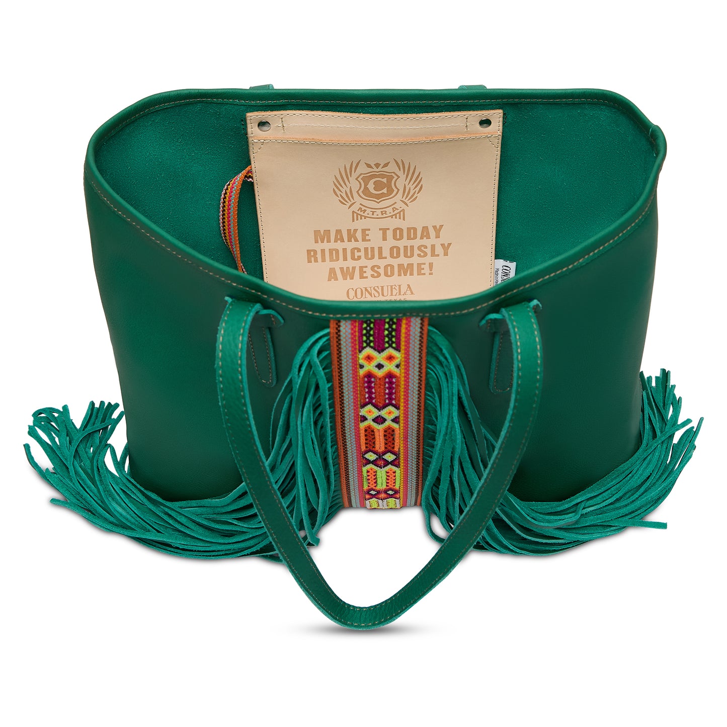 CONSUELA TEAL BREEZY FRINGE TOTE