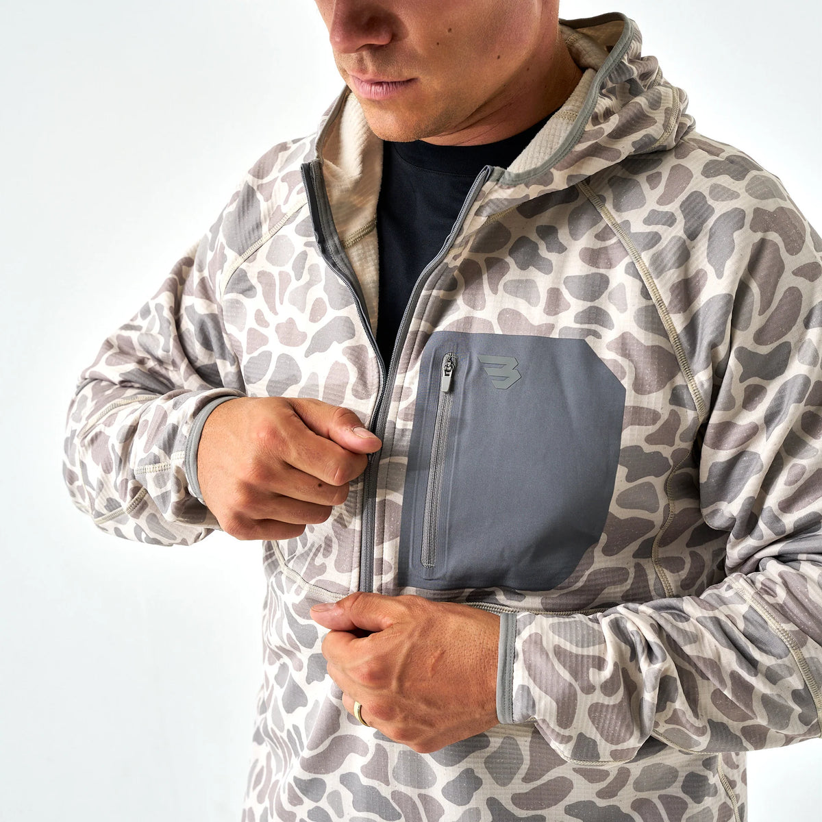 BURLEBO BLAZE TECH QUARTER ZIP - CLASSIC DEER CAMO