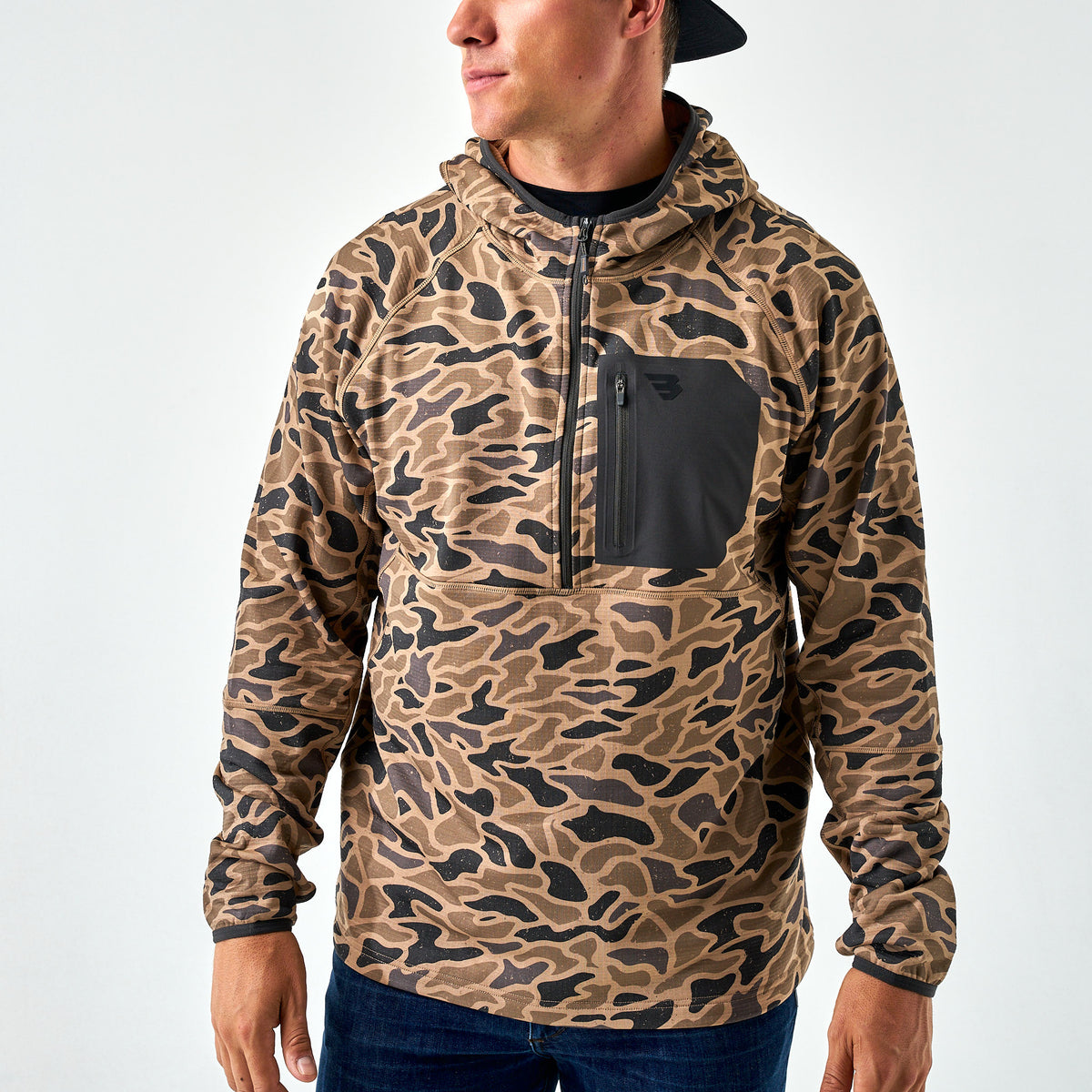 BURLEBO BLAZE TECH QUARTER ZIP - GAUGE CAMO