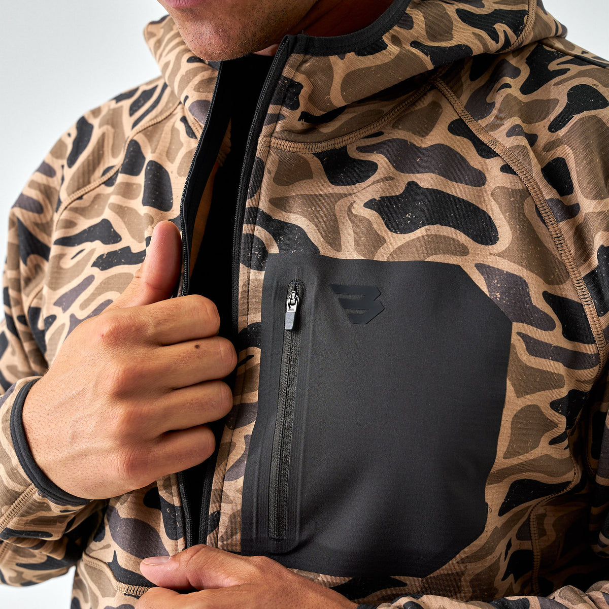 BURLEBO BLAZE TECH QUARTER ZIP - GAUGE CAMO