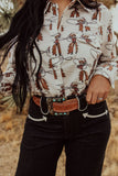 ROPING COWBOY LONGSLEEVE PEARL SNAP TOP