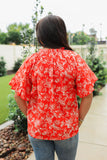 THE BELL TOP - RED FLORAL