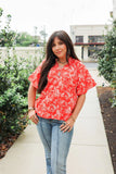 THE BELL TOP - RED FLORAL
