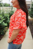 THE BELL TOP - RED FLORAL