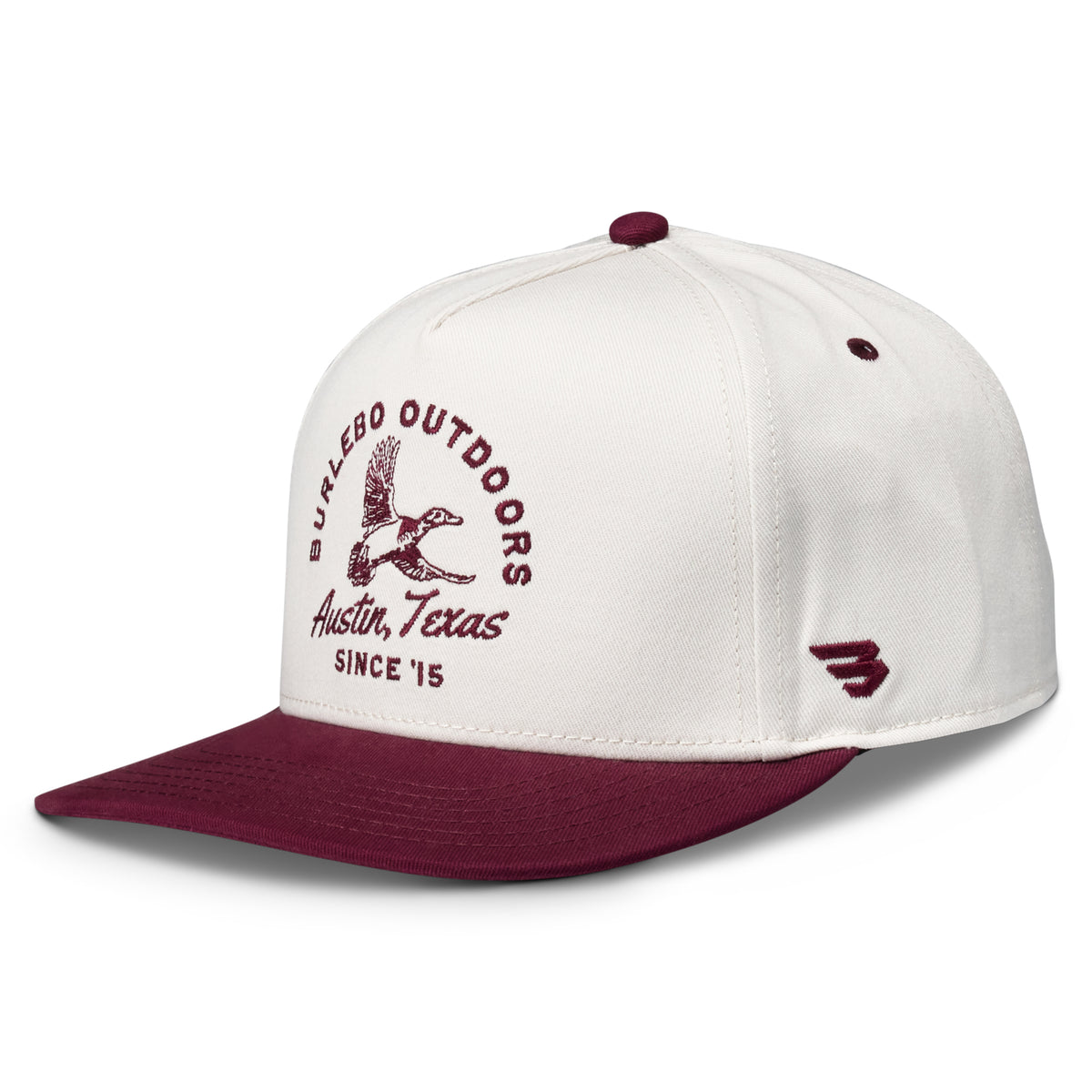 Burlebo Performance Cap  - Outdoors - Cream and Maroon