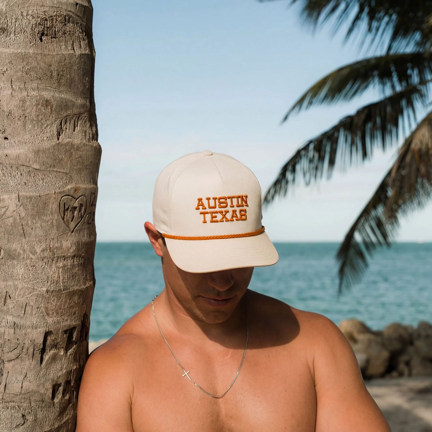 Burlebo Performance Cap  - Austin Texas - Cream & Orange