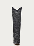 CORRAL WOMEN'S BLACK SUEDE OVERLAY & CRYSTAL TALL WESTERN BOOT - C4097