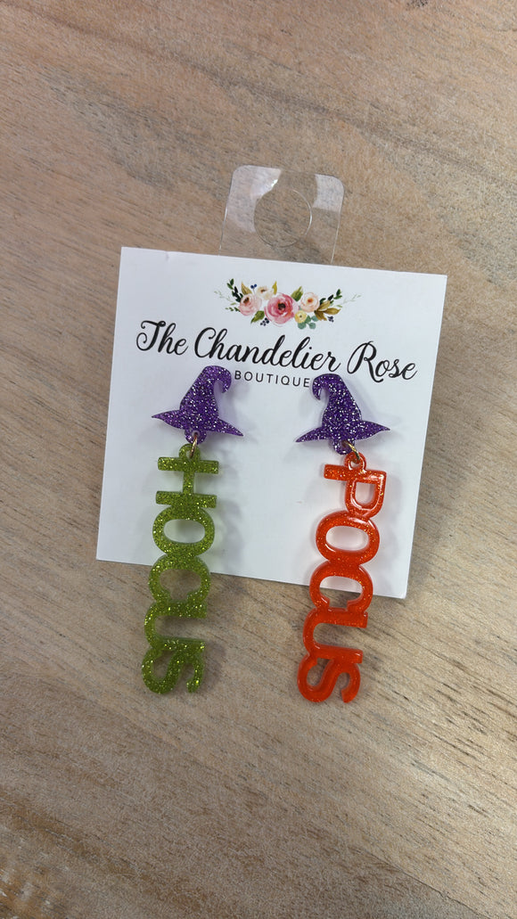 HOCUS POCUS DANGLE POST EARRINGS