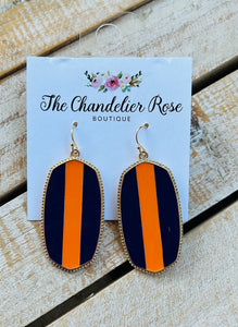 Astro Navy/Orange Drop Earrings