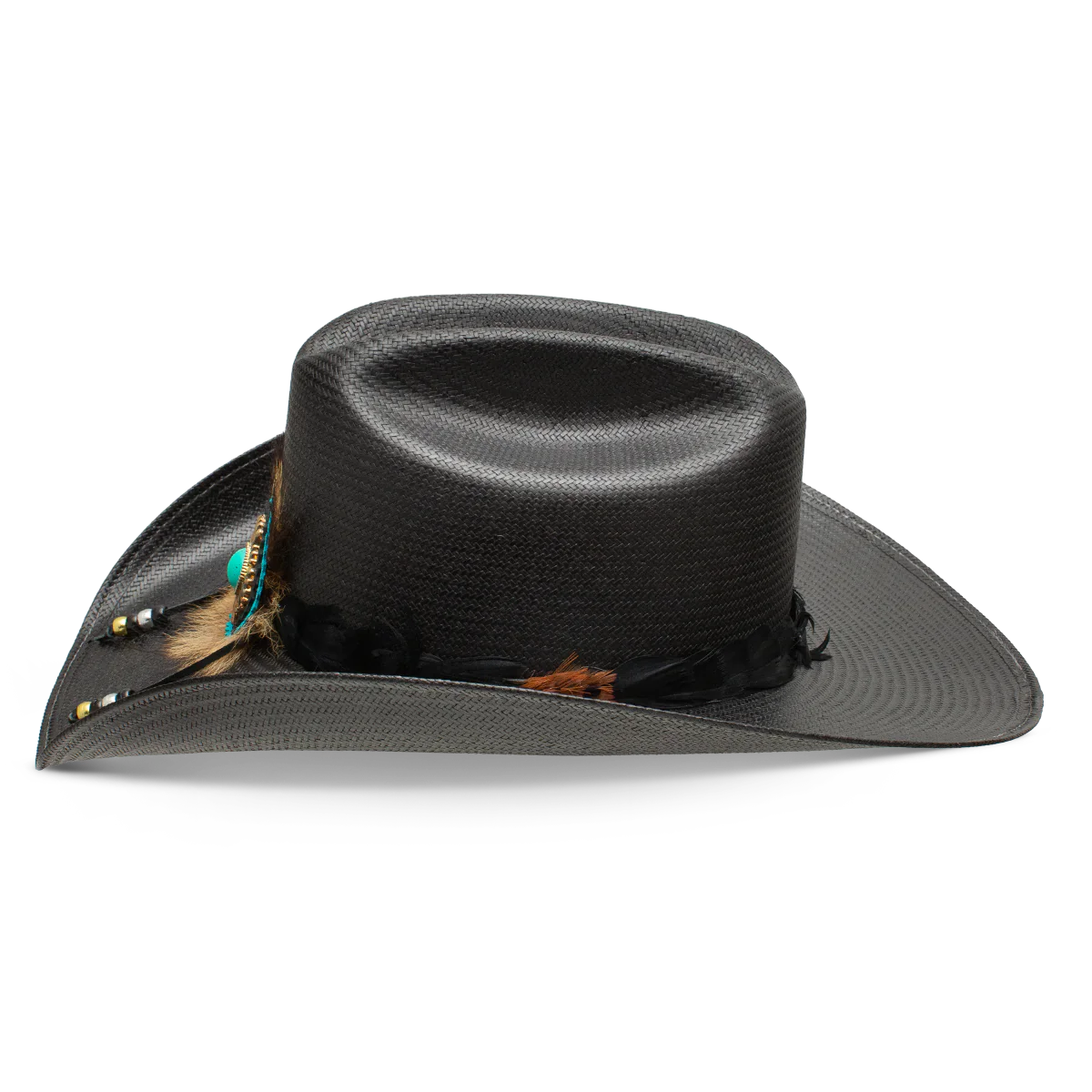 CHARLIE 1 HORSE X LAINEY WILSON COUNTRY WITH A FLAIR STRAW HAT - BLACK