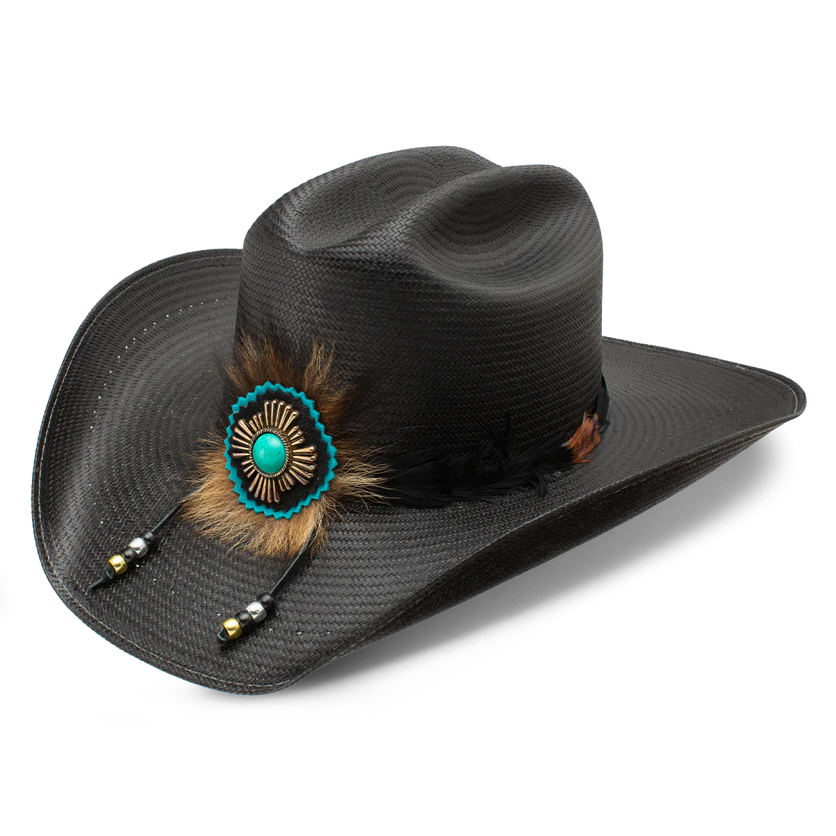 CHARLIE 1 HORSE X LAINEY WILSON COUNTRY WITH A FLAIR STRAW HAT - BLACK