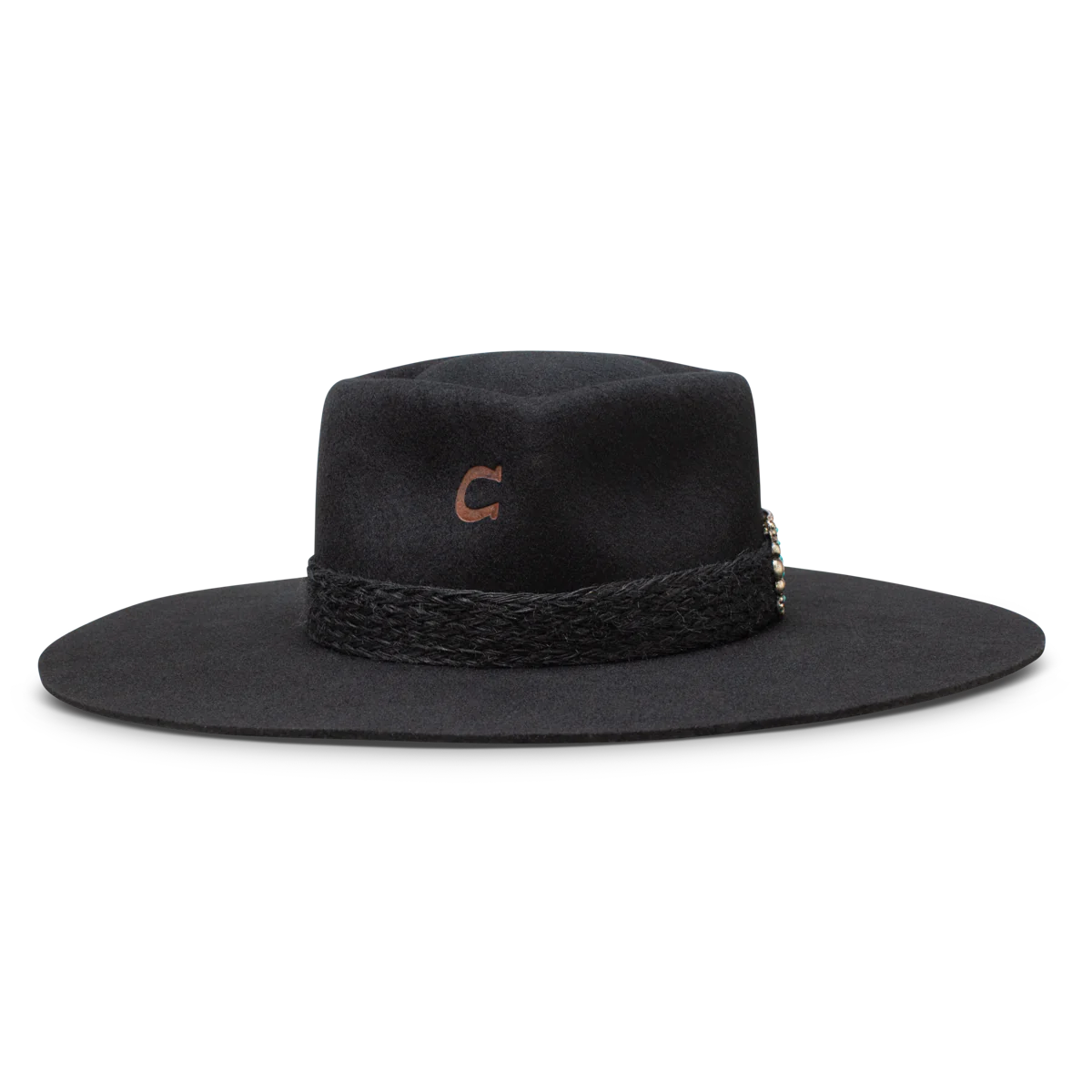 CHARLIE 1 HORSE FLING BLACK FELT HAT