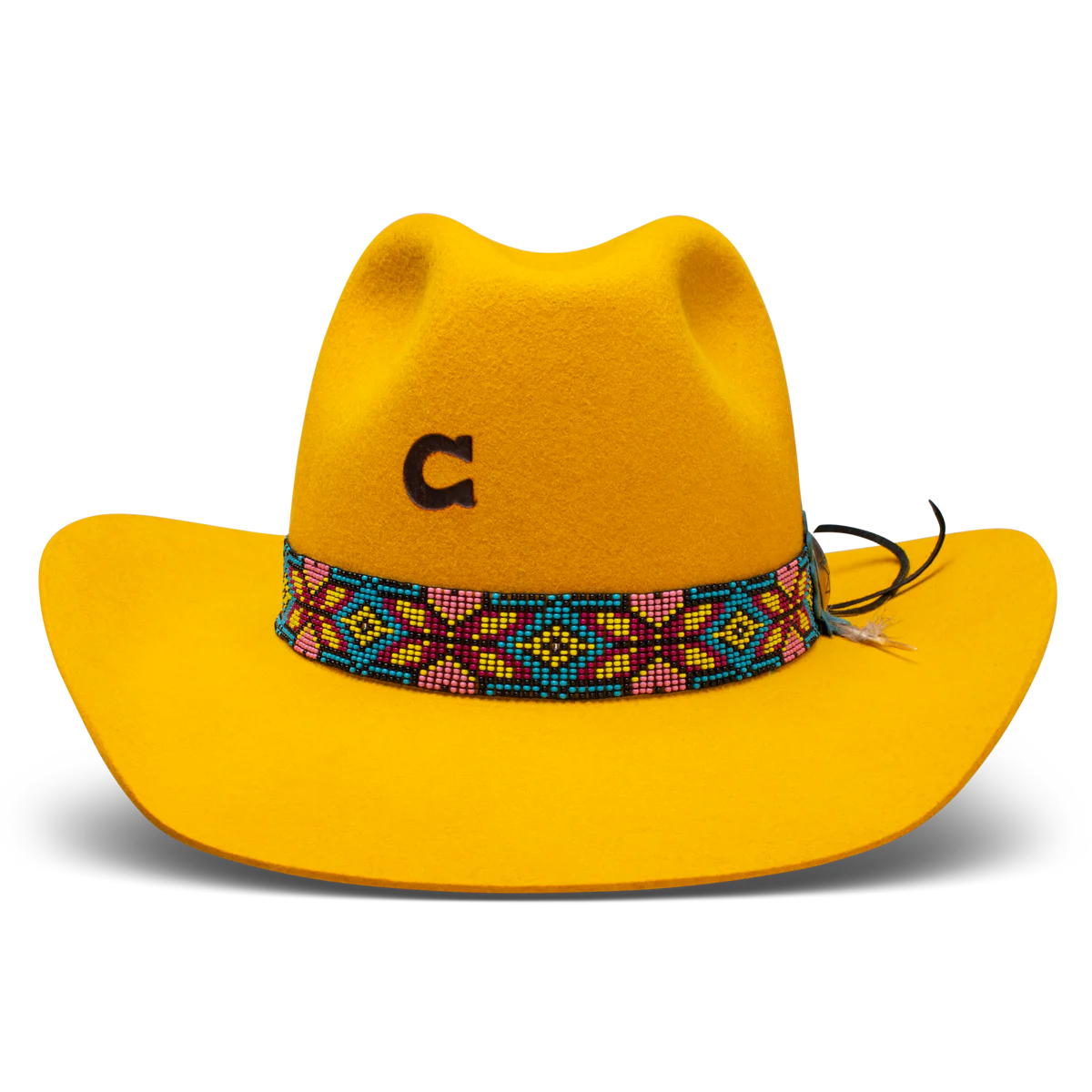 4X CHARLIE 1 HORSE GOLD DIGGER YELLOW FELT