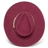 CHARLIE 1 HORSE HIGHWAY BURGUNDY FELT HAT