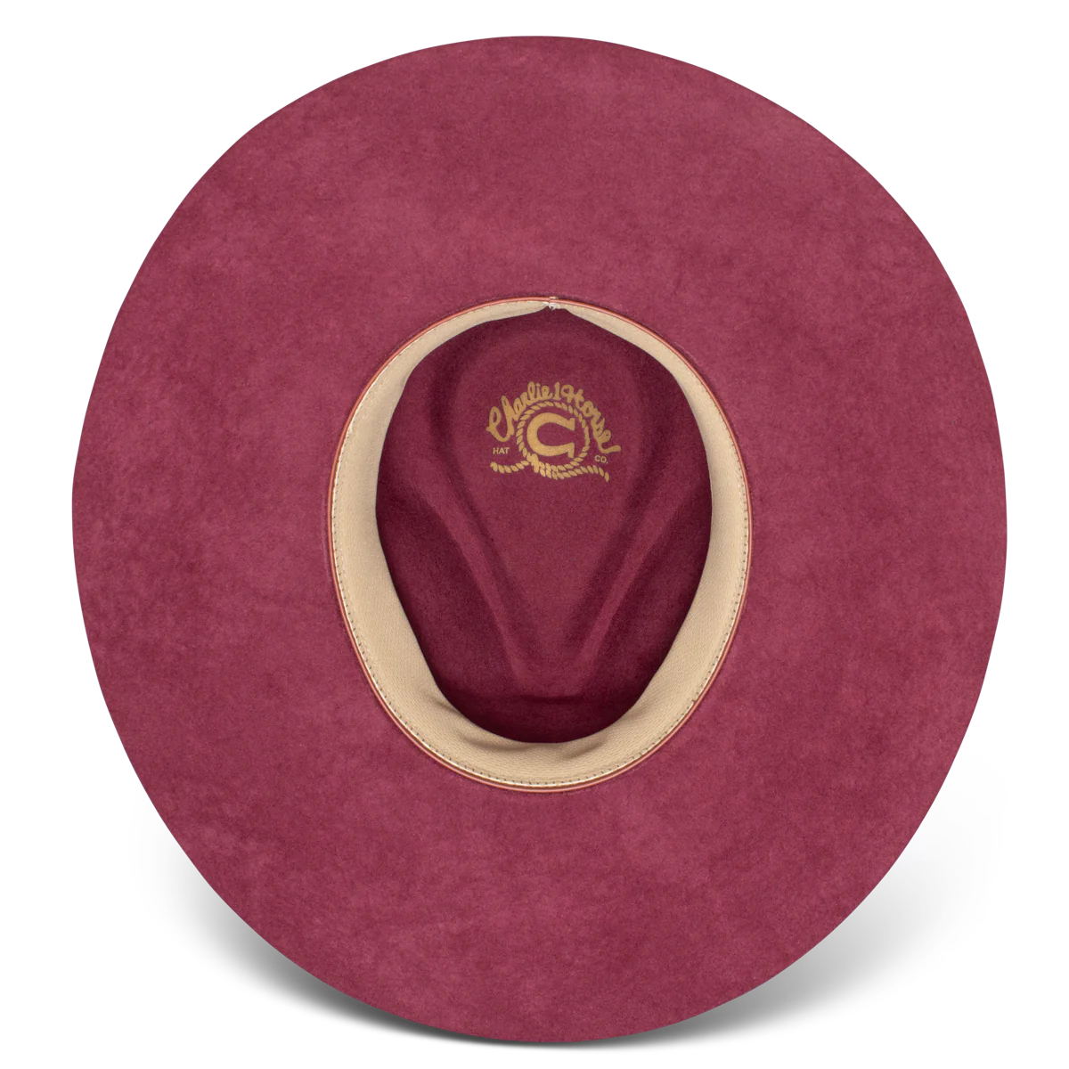 CHARLIE 1 HORSE HIGHWAY BURGUNDY FELT HAT