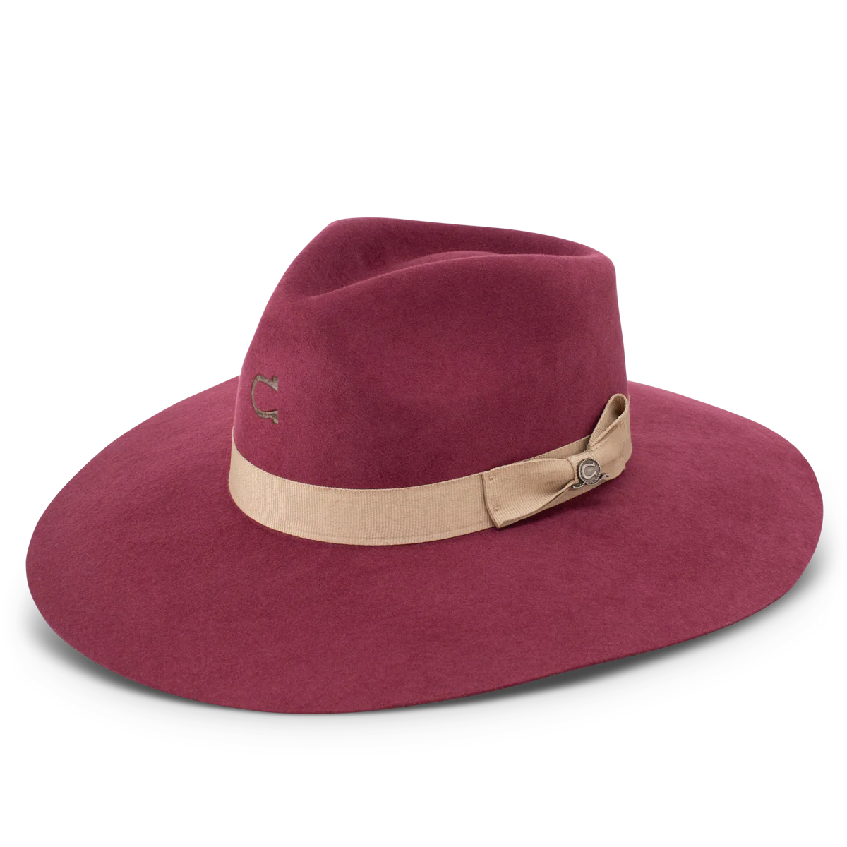CHARLIE 1 HORSE HIGHWAY BURGUNDY FELT HAT