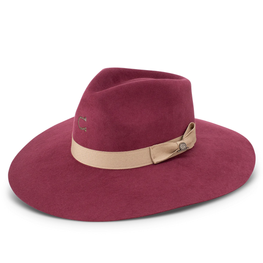 CHARLIE 1 HORSE HIGHWAY BURGUNDY FELT HAT
