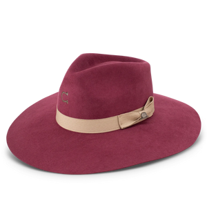 CHARLIE 1 HORSE HIGHWAY BURGUNDY FELT HAT