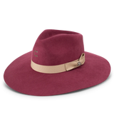 CHARLIE 1 HORSE HIGHWAY BURGUNDY FELT HAT