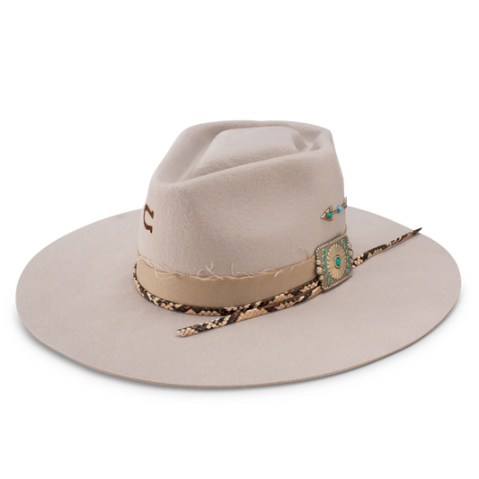 CHARLIE 1 HORSE SPEAR POINT FASHION HAT - SILVER BELLY