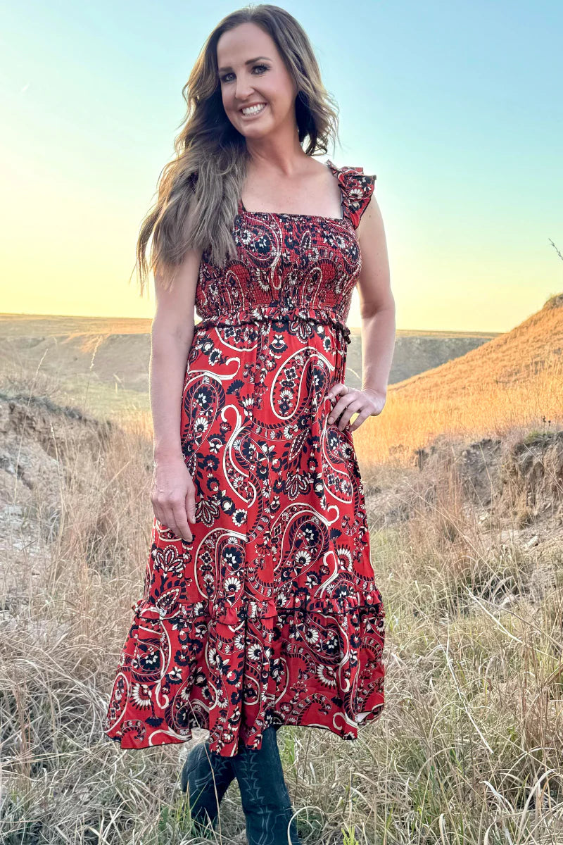 CANYON PAISLEY DRESS