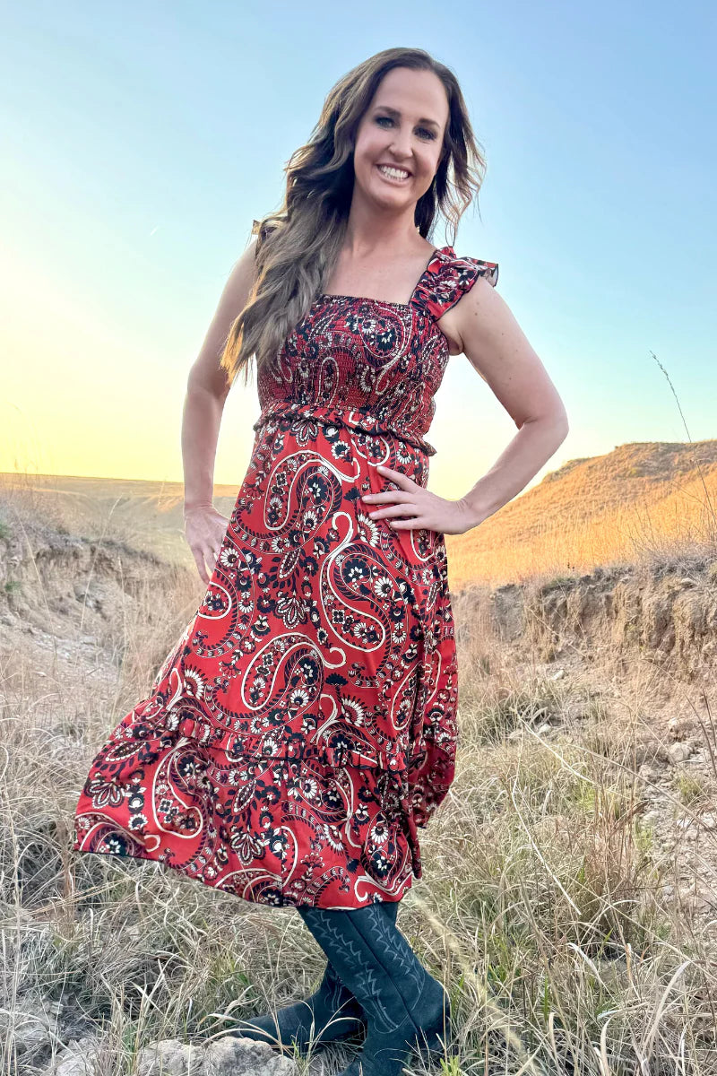 CANYON PAISLEY DRESS