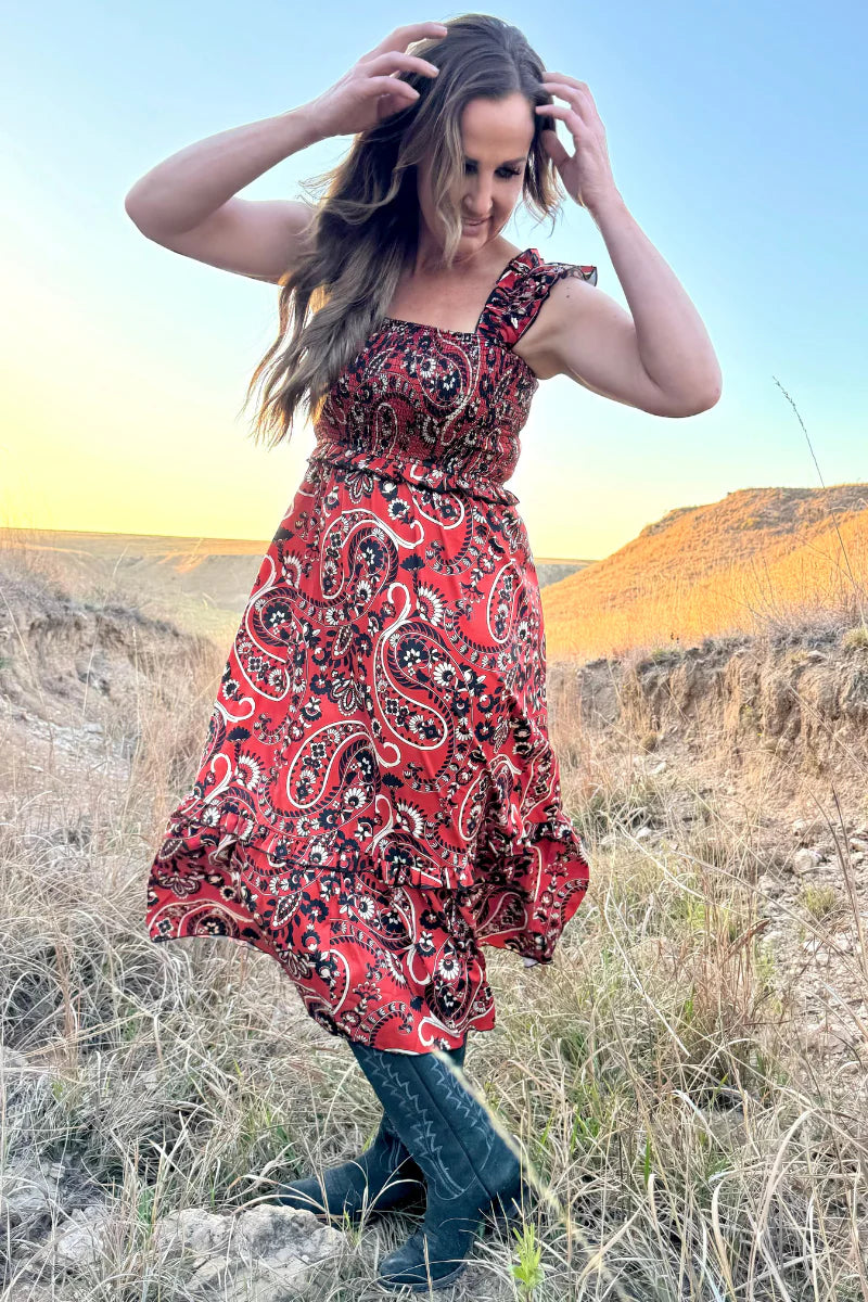 CANYON PAISLEY DRESS