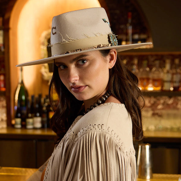 CHARLIE 1 HORSE SPEAR POINT FASHION HAT - SILVER BELLY – The  display picture 1
