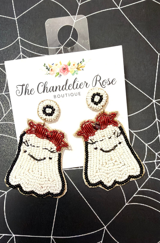 Beaded Ghost Earrings